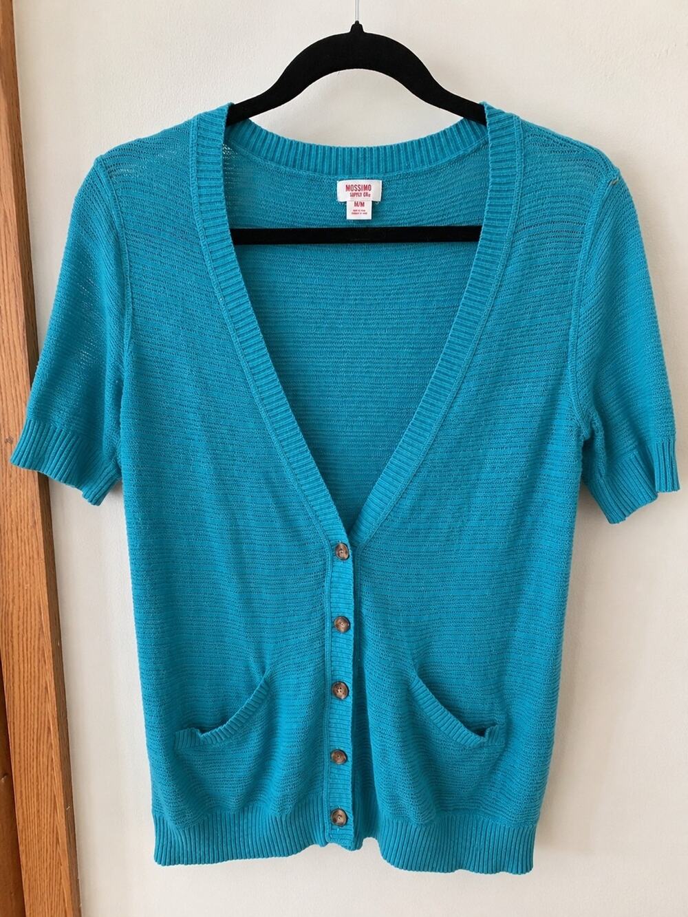 Teal Cardigan - Lightweight - Size Medium - Short Sleeve - Mossimo - Button Down - Picture 1 of 5